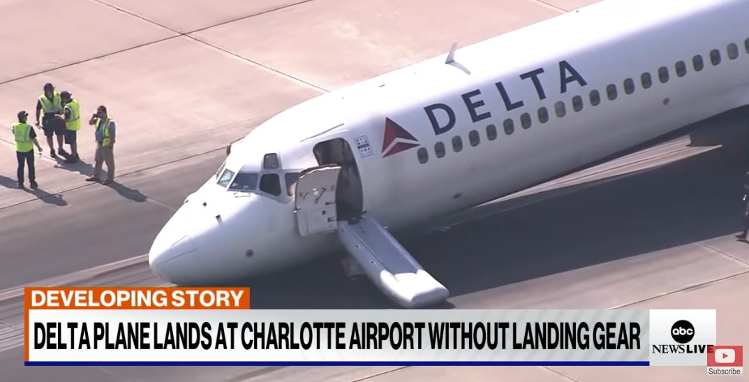 Delta Flight Lands Safely Without Nose Landing Gear Joe My God