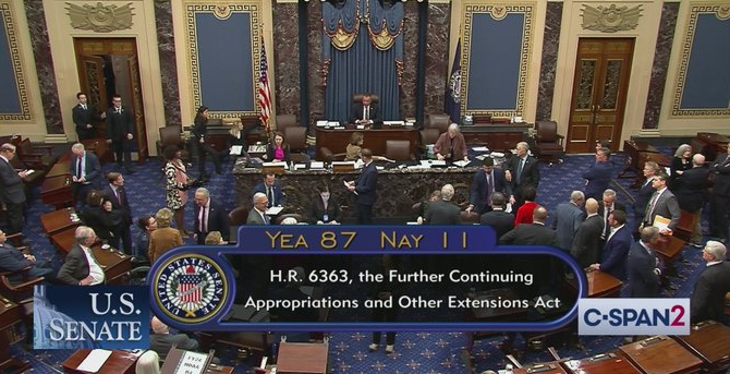 Senate Approves Stopgap Funding Bill In 87-11 Vote - Joe.My.God.